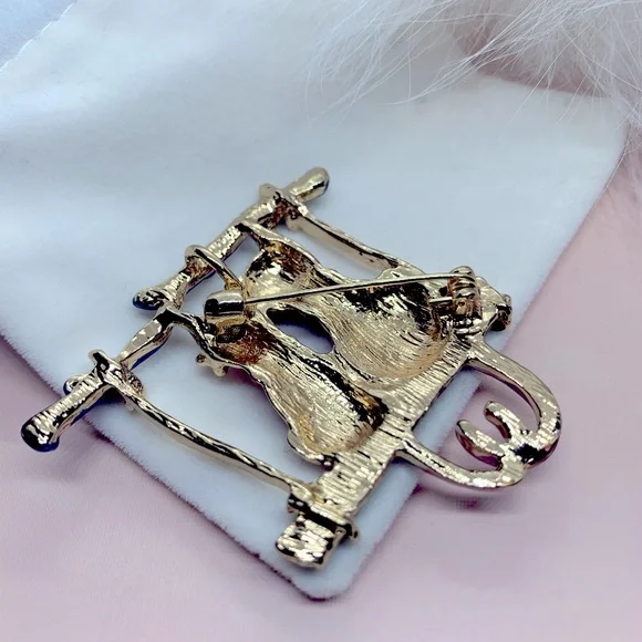 Enamel Two Cute Cats Cat - Picture 3 of 3